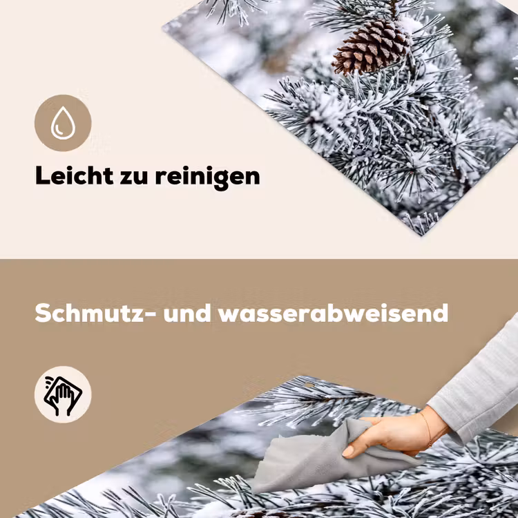 Dennenappel - Tak - Sneeuw - Winter - Sfeervol Inductie beschemer met haakjes klein -ky-schoon-de
