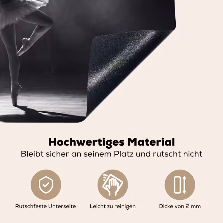 Danser - Podium - Zwart-wit - Kunst - Klassiek Inductie beschemer met haakjes klein -ky-onderkant-de