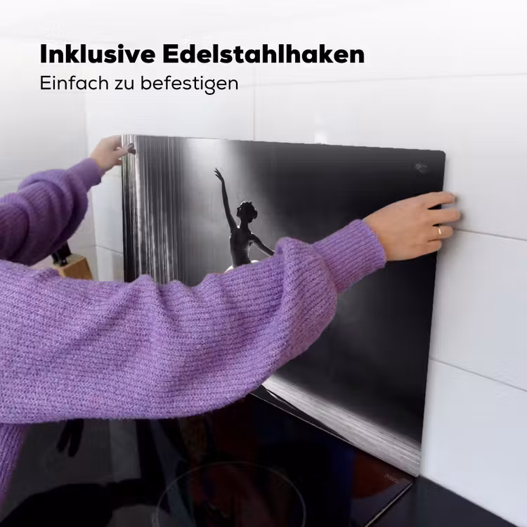 Danser - Podium - Zwart-wit - Kunst - Klassiek Inductie beschemer met haakjes klein -ky-ophangen-de