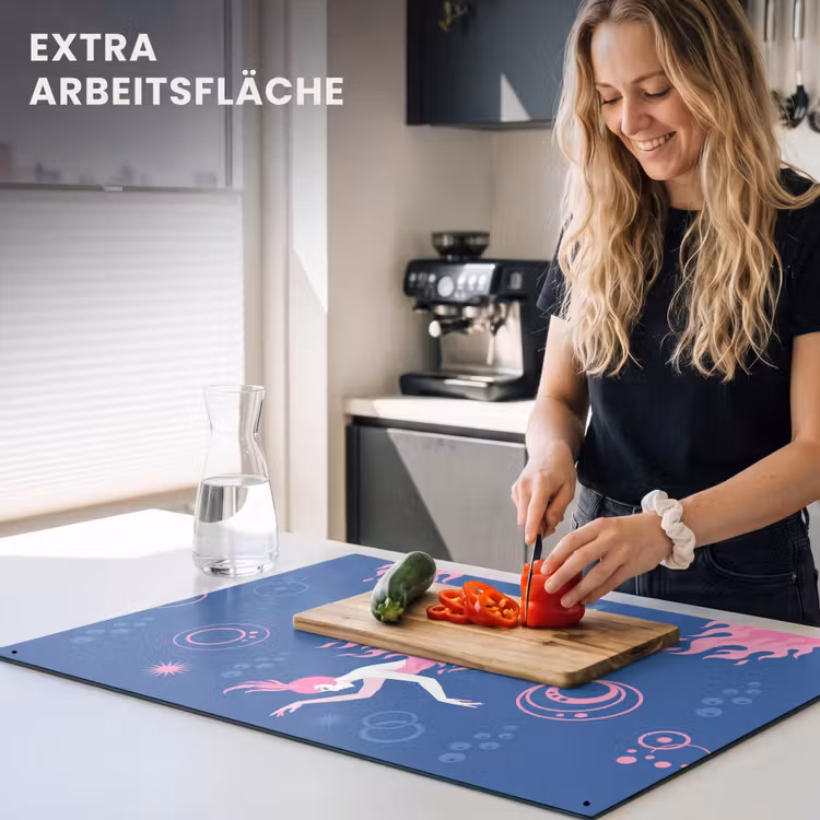 Danseres - Vlammenrok - Abstract - Roze - Blauw Inductie beschemer met haakjes klein -ky-usp-de