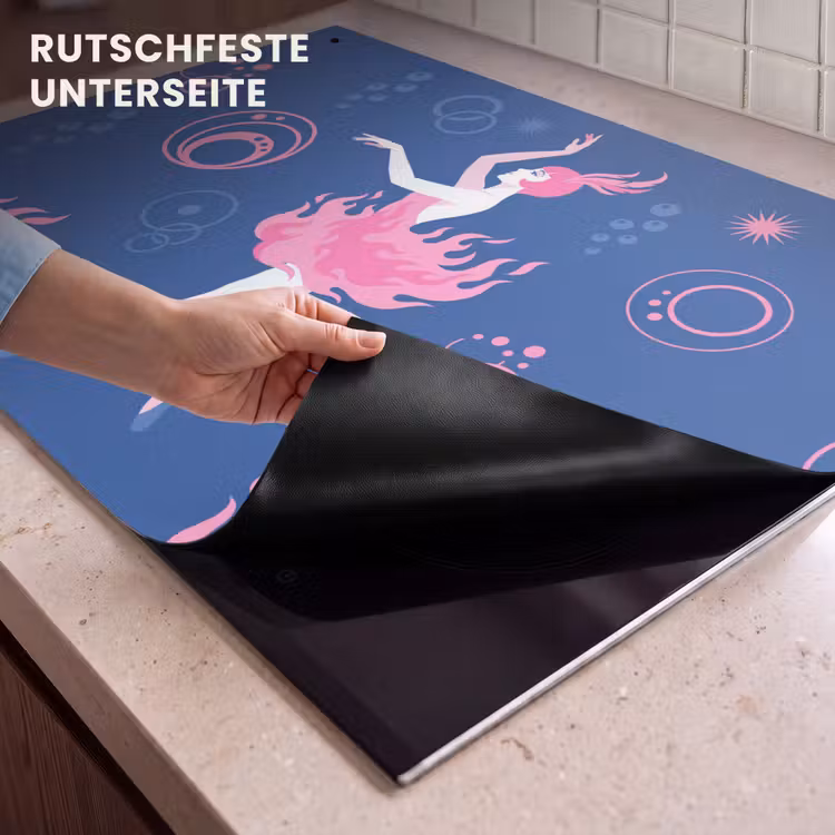 Danseres - Vlammenrok - Abstract - Roze - Blauw Inductie beschemer met haakjes klein -ky-onderkant-de