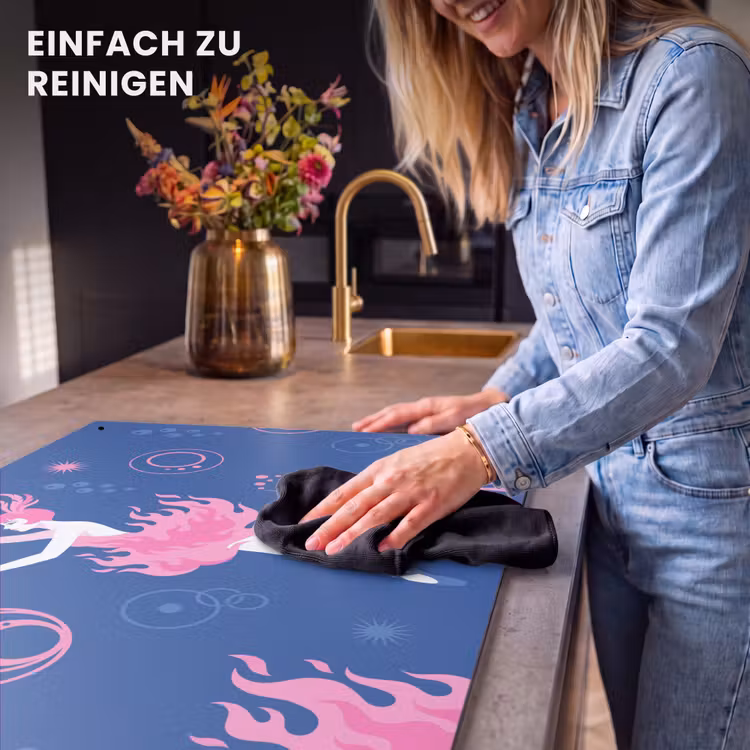 Danseres - Vlammenrok - Abstract - Roze - Blauw Inductie beschemer met haakjes klein -ky-schoon-de