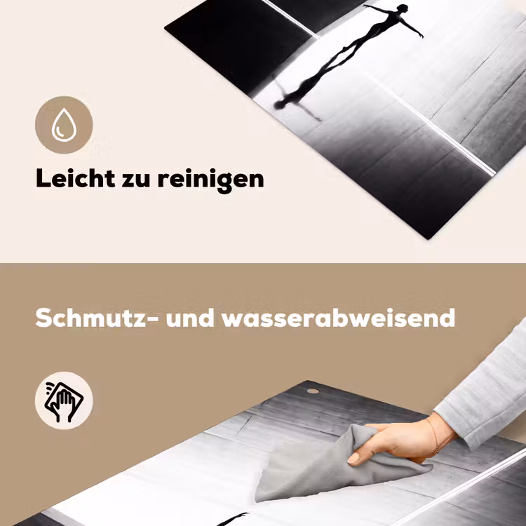 Danser - Silhouette - Kunst - Modern - Zwart-wit Inductie beschemer met haakjes klein -ky-schoon-de