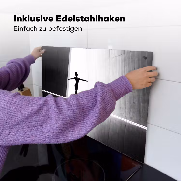 Danser - Silhouette - Kunst - Modern - Zwart-wit Inductie beschemer met haakjes klein -ky-ophangen-de