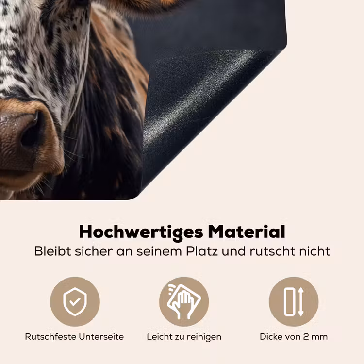 Stier - Kleurrijk - Hoorns Inductie beschemer met haakjes klein -ky-onderkant-de
