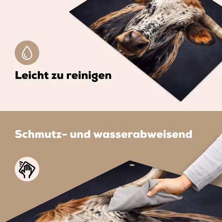 Stier - Kleurrijk - Hoorns Inductie beschemer met haakjes klein -ky-schoon-de