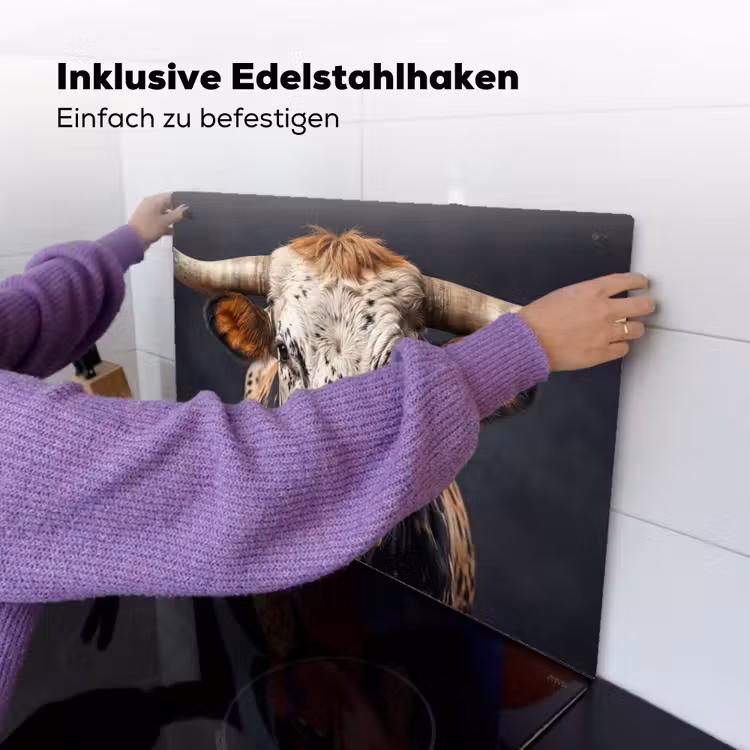 Stier - Kleurrijk - Hoorns Inductie beschemer met haakjes klein -ky-ophangen-de