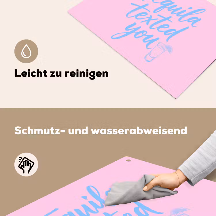 Tequila texted you - Roze - Blauw Inductie beschemer met haakjes klein -ky-schoon-de