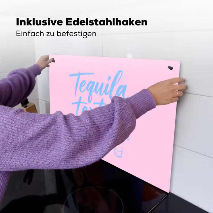 Tequila texted you - Roze - Blauw Inductie beschemer met haakjes klein -ky-ophangen-de