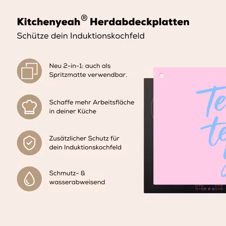 Tequila texted you - Roze - Blauw Inductie beschemer met haakjes klein -ky-usp-de