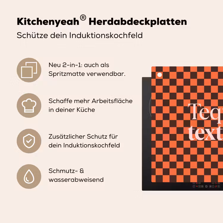 Tequila texted you - Glas - Vierkanten - Oranje Inductie beschemer met haakjes klein -ky-usp-de