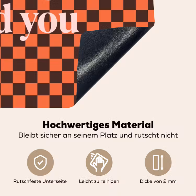 Tequila texted you - Glas - Vierkanten - Oranje Inductie beschemer met haakjes klein -ky-onderkant-de