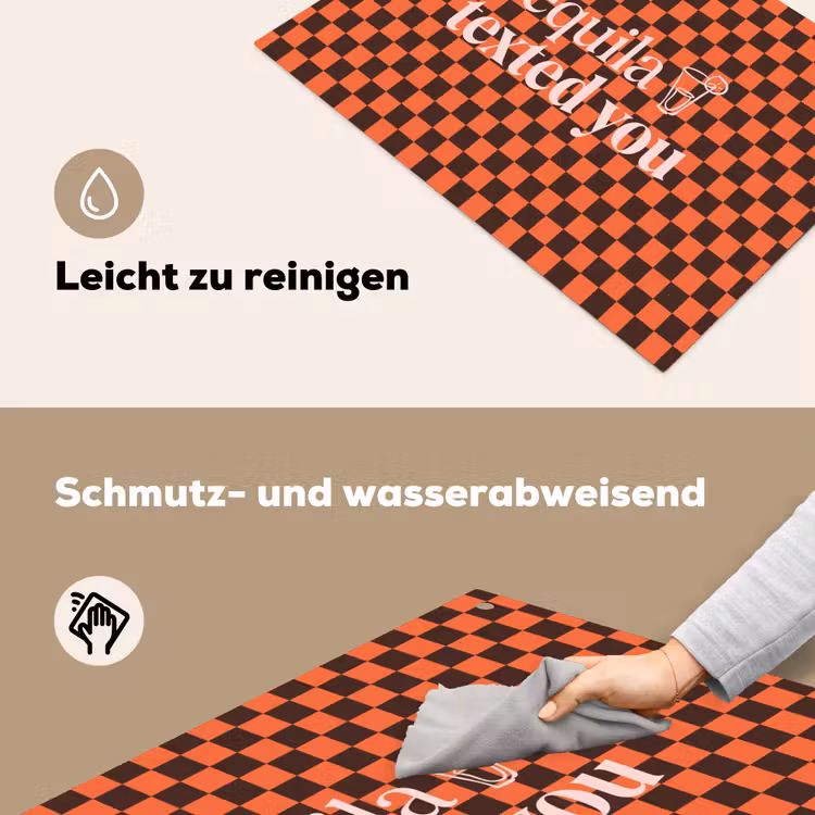 Tequila texted you - Glas - Vierkanten - Oranje Inductie beschemer met haakjes klein -ky-schoon-de