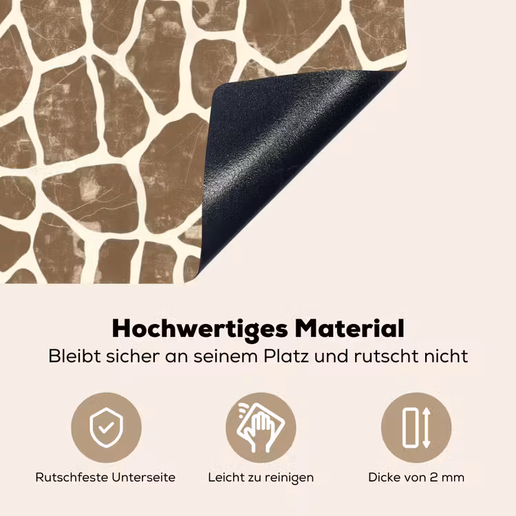 Tekst - Be cool or leave - Roze - Giraffenprint Inductie beschemer met haakjes klein -ky-onderkant-de