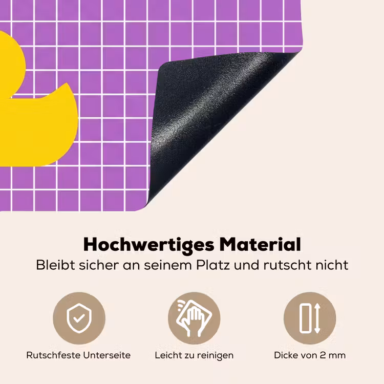 Tekst - Eend - Paars Inductie beschemer met haakjes klein -ky-onderkant-de