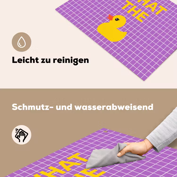 Tekst - Eend - Paars Inductie beschemer met haakjes klein -ky-schoon-de