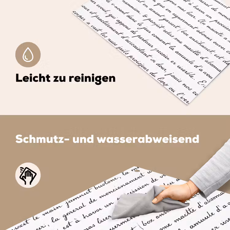 Tekst - Handschrift - Klassiek - ZwartWit Inductie beschemer met haakjes klein -ky-schoon-de