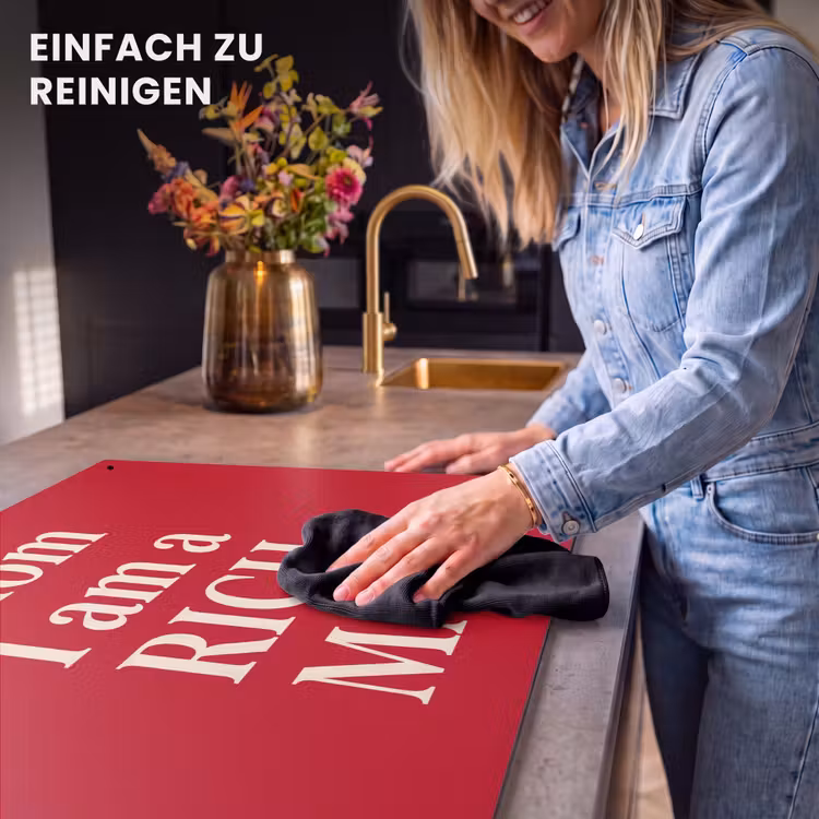 Tekst - Rijkdom - Motivatie - Rood - Modern Inductie beschemer met haakjes klein -ky-schoon-de
