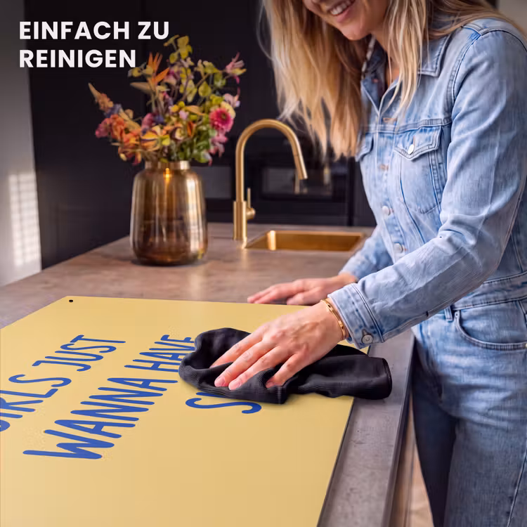 Tekst - Zon - Zomer - Modern - Geel Inductie beschemer met haakjes klein -ky-schoon-de