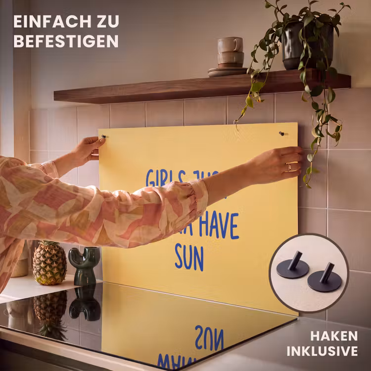 Tekst - Zon - Zomer - Modern - Geel Inductie beschemer met haakjes klein -ky-ophangen-de