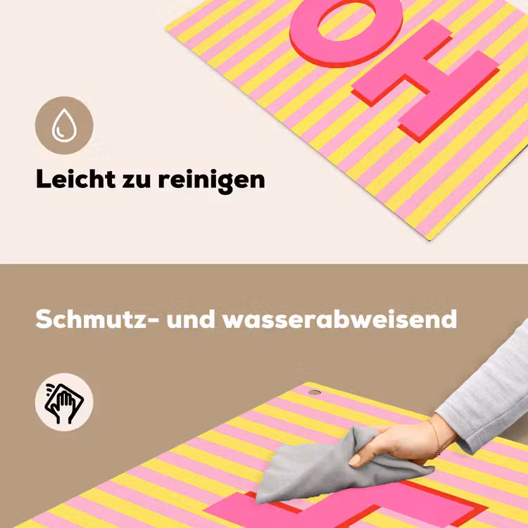 Tekst - Strepen - Roze Inductie beschemer met haakjes klein -ky-schoon-de