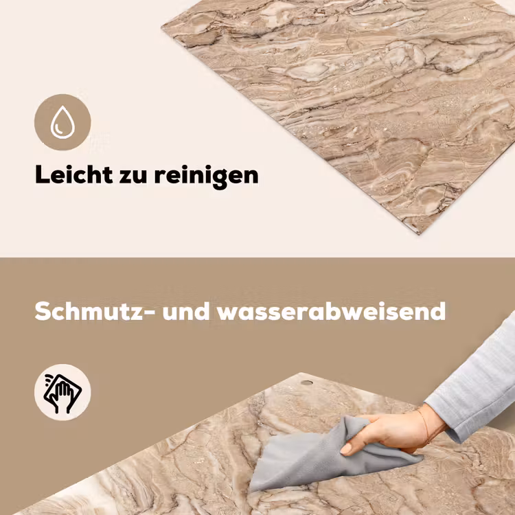 Textuur - Aders - Abstract - Modern - Beige Inductie beschemer met haakjes klein -ky-schoon-de