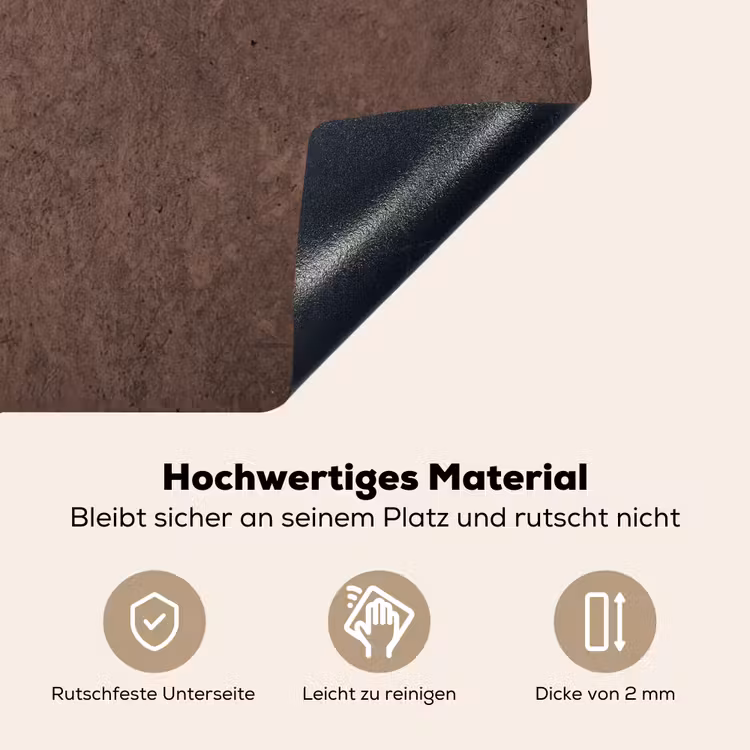 Textuur - Beton - Abstract - Donker - Bruin Inductie beschemer met haakjes klein -ky-onderkant-de