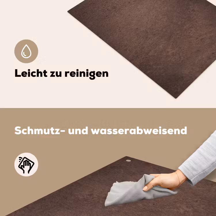 Textuur - Beton - Abstract - Donker - Bruin Inductie beschemer met haakjes klein -ky-schoon-de