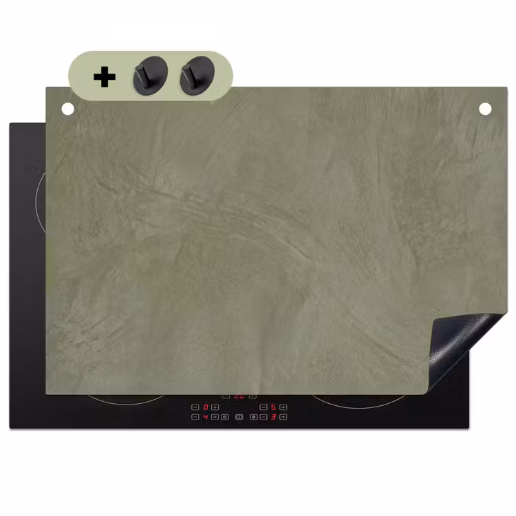 Textuur - Betonlook - Achtergrond - Modern - Groen Inductie beschemer met haakjes klein -3d