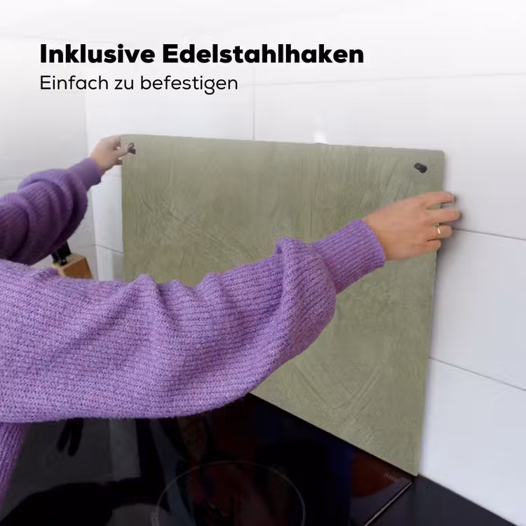 Textuur - Betonlook - Achtergrond - Modern - Groen Inductie beschemer met haakjes klein -ky-ophangen-de