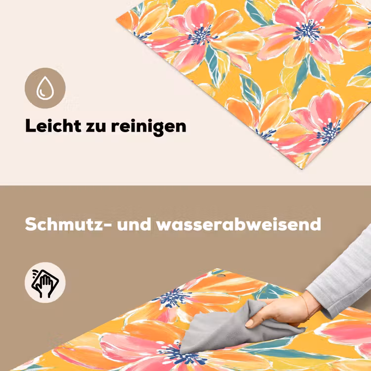 Textuur - Bloemen - Kleurrijk Inductie beschemer met haakjes klein 777 -ky-schoon-de