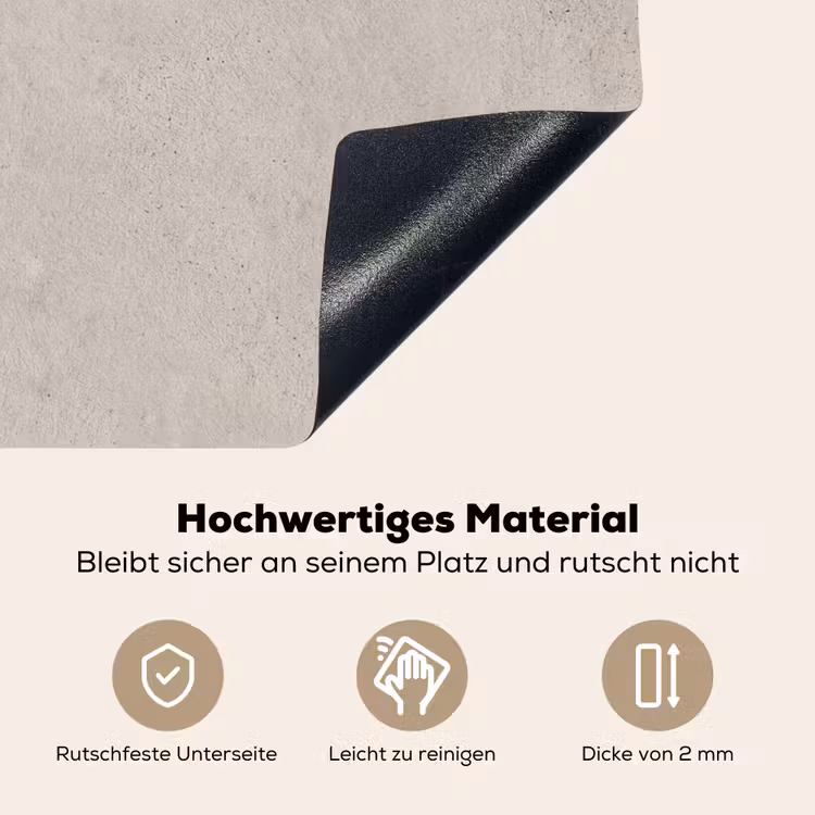 Textuur - Effen - Abstract - Beige Inductie beschemer met haakjes klein -ky-onderkant-de
