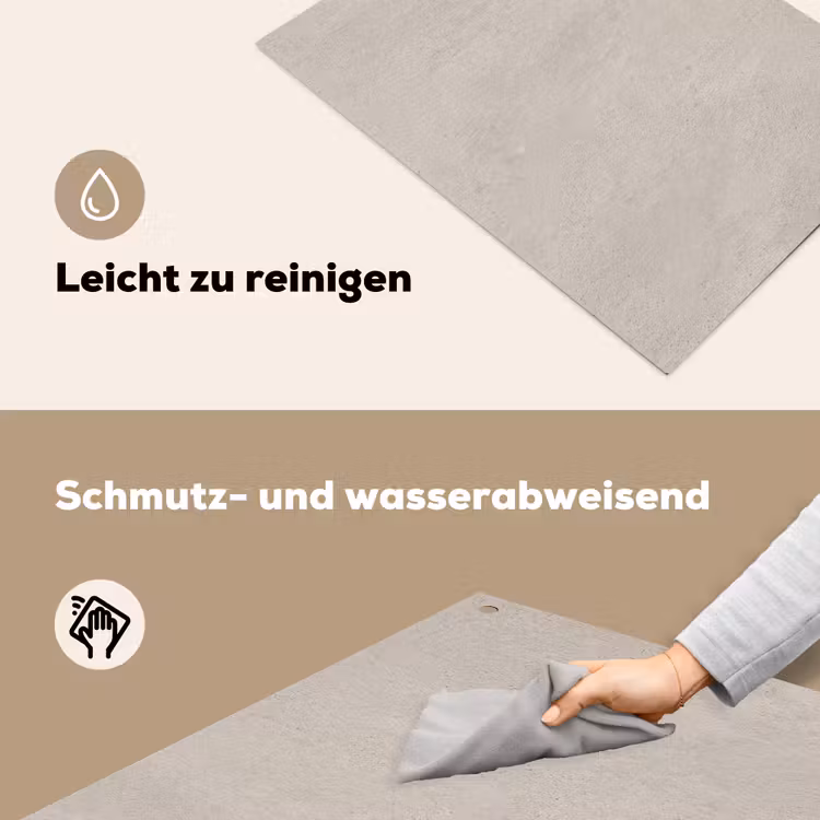 Textuur - Effen - Abstract - Beige Inductie beschemer met haakjes klein -ky-schoon-de