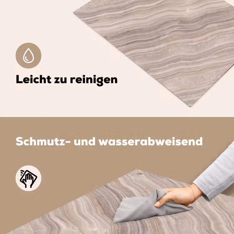 Textuur - Golvend - Abstract - Modern - Beige Inductie beschemer met haakjes klein -ky-schoon-de