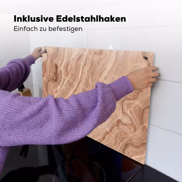 Textuur - Golvend - Abstract - Warm - Bruin Inductie beschemer met haakjes klein -ky-ophangen-de