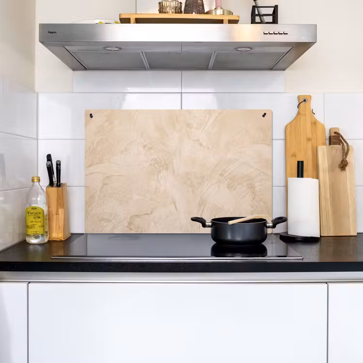 Textuur - Patroon - Abstract - Modern - Beige Inductie beschemer met haakjes klein -sfeer2