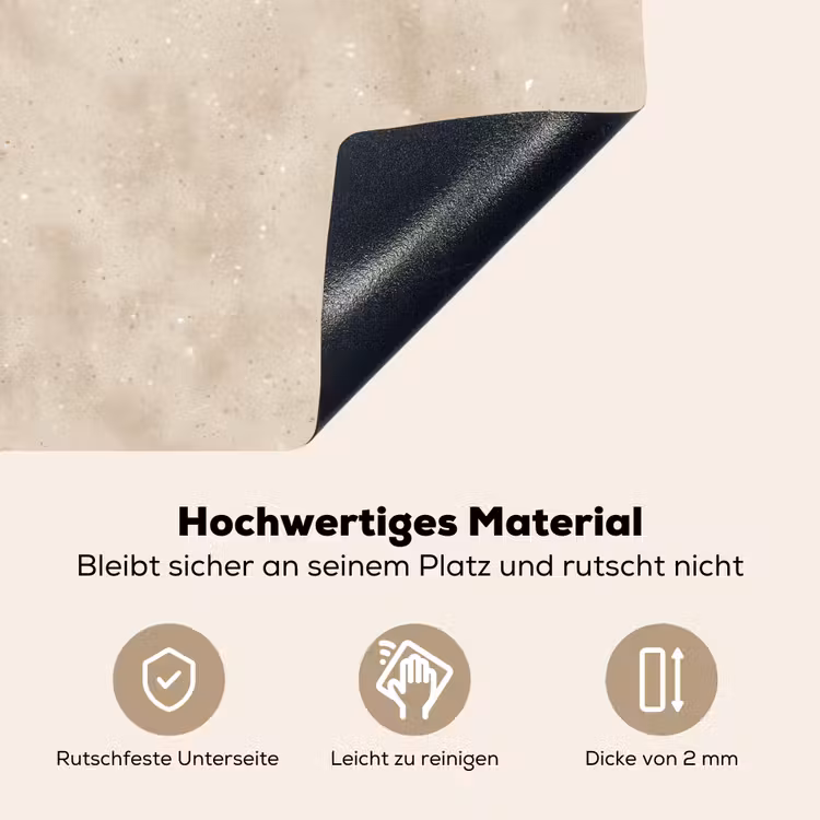 Structuur - Spikkels - Beige Inductie beschemer met haakjes klein 777 -ky-onderkant-de