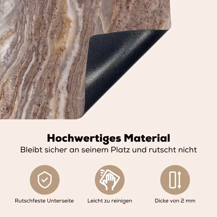 Textuur - Steen - Abstract - Beige Inductie beschemer met haakjes klein -ky-onderkant-de