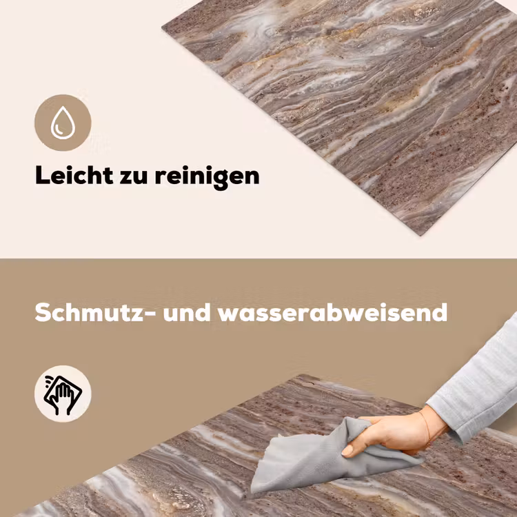 Textuur - Steen - Abstract - Beige Inductie beschemer met haakjes klein -ky-schoon-de