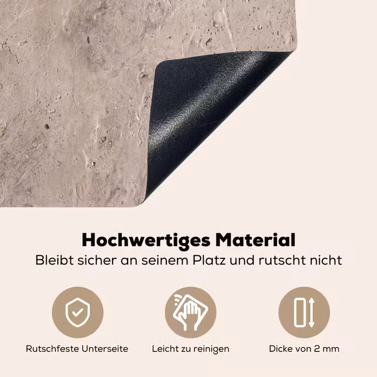 Textuur - Steen - Patroon - Rustiek - Beige Inductie beschemer met haakjes klein -ky-onderkant-de