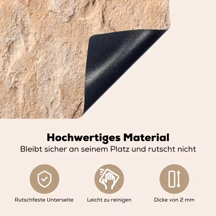 Textuur - Steen - Natuur - Beige Inductie beschemer met haakjes klein -ky-onderkant-de