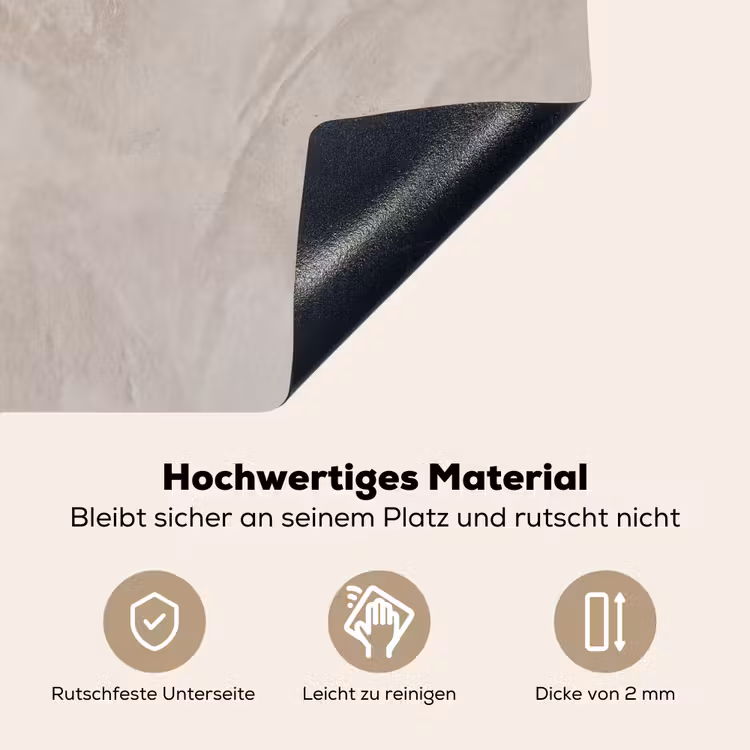 Textuur - Wand - Modern - Beige - Abstract Inductie beschemer met haakjes klein -ky-onderkant-de