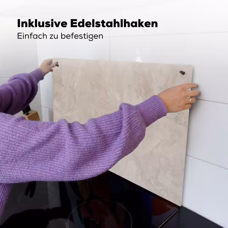 Textuur - Wand - Modern - Beige - Abstract Inductie beschemer met haakjes klein -ky-ophangen-de