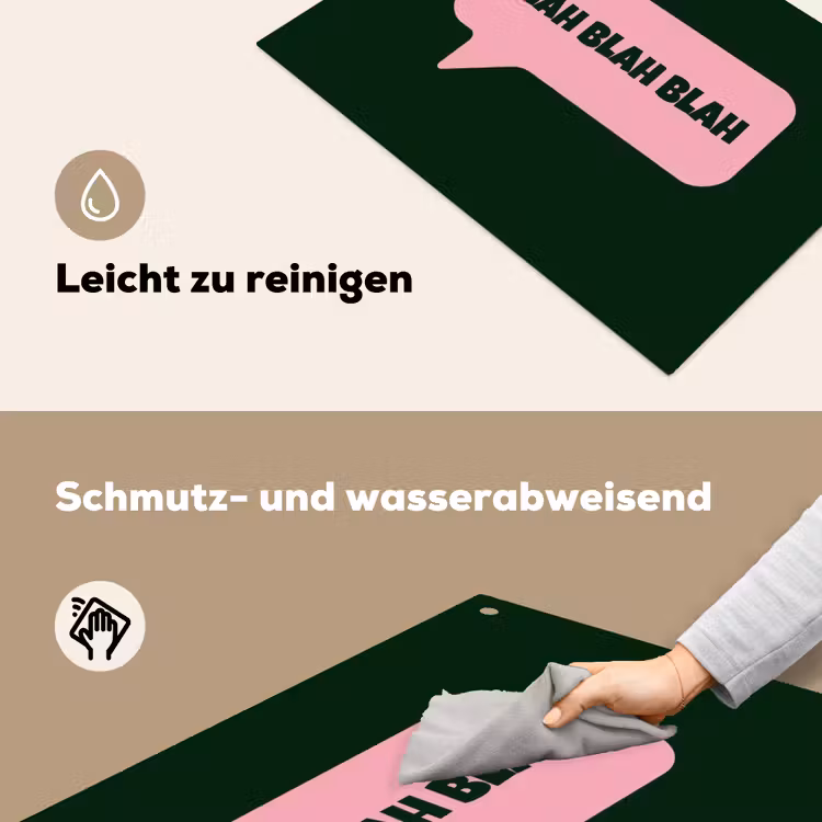 Tekstwolk - BLAH BLAH BLAH - Roze Inductie beschemer met haakjes klein -ky-schoon-de