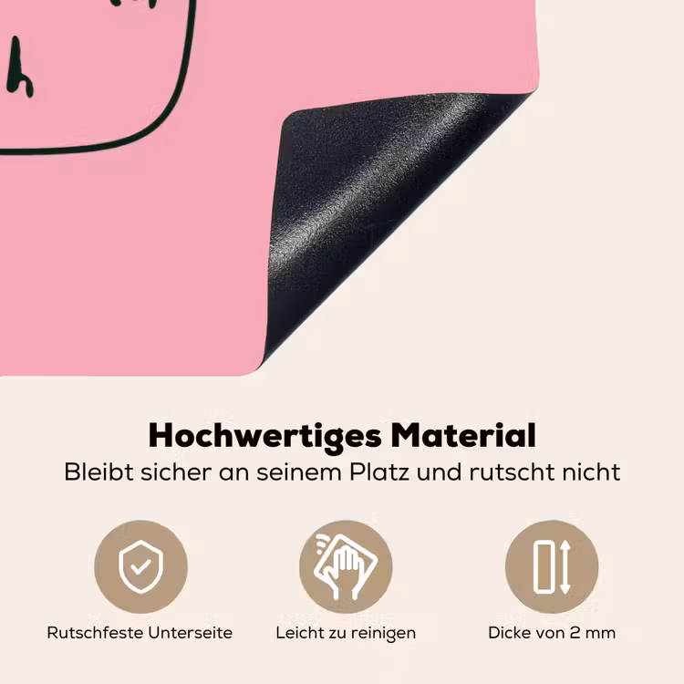 Tekstwolkje - BLAH BLAH BLAH - Roze Inductie beschemer met haakjes klein -ky-onderkant-de