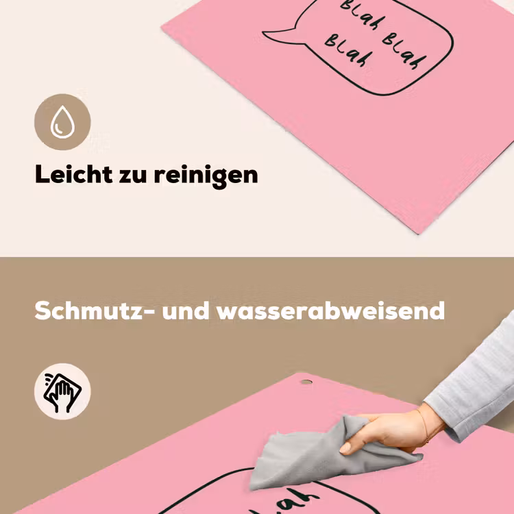 Tekstwolkje - BLAH BLAH BLAH - Roze Inductie beschemer met haakjes klein -ky-schoon-de