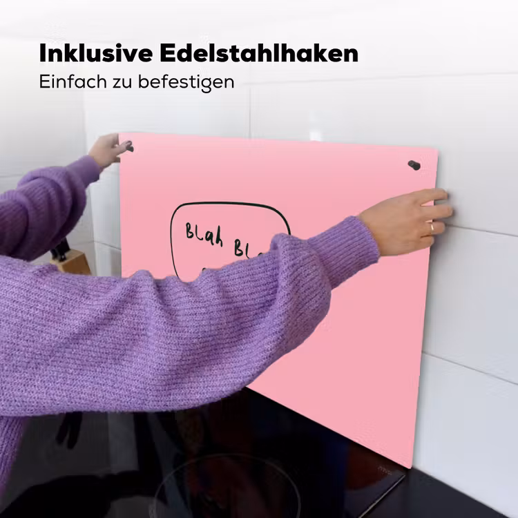 Tekstwolkje - BLAH BLAH BLAH - Roze Inductie beschemer met haakjes klein -ky-ophangen-de
