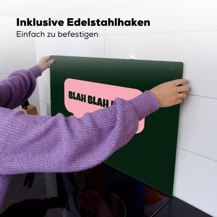 Tekstwolk - BLAH BLAH BLAH - Roze Inductie beschemer met haakjes klein -ky-ophangen-de