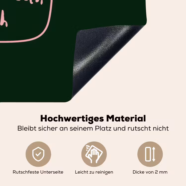 Tekstwolkje - Donkergroen - BLAH BLAH BLAH Inductie beschemer met haakjes klein -ky-onderkant-de