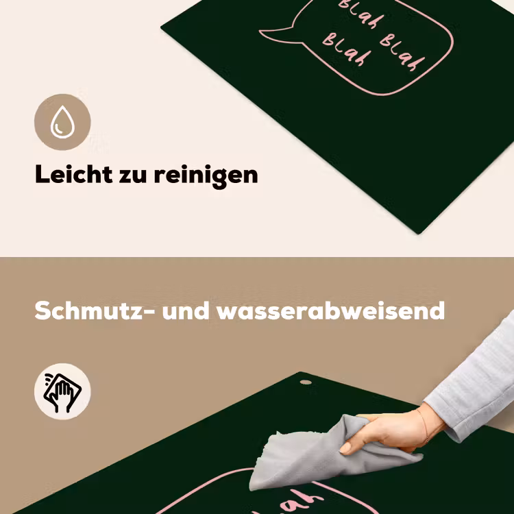 Tekstwolkje - Donkergroen - BLAH BLAH BLAH Inductie beschemer met haakjes klein -ky-schoon-de